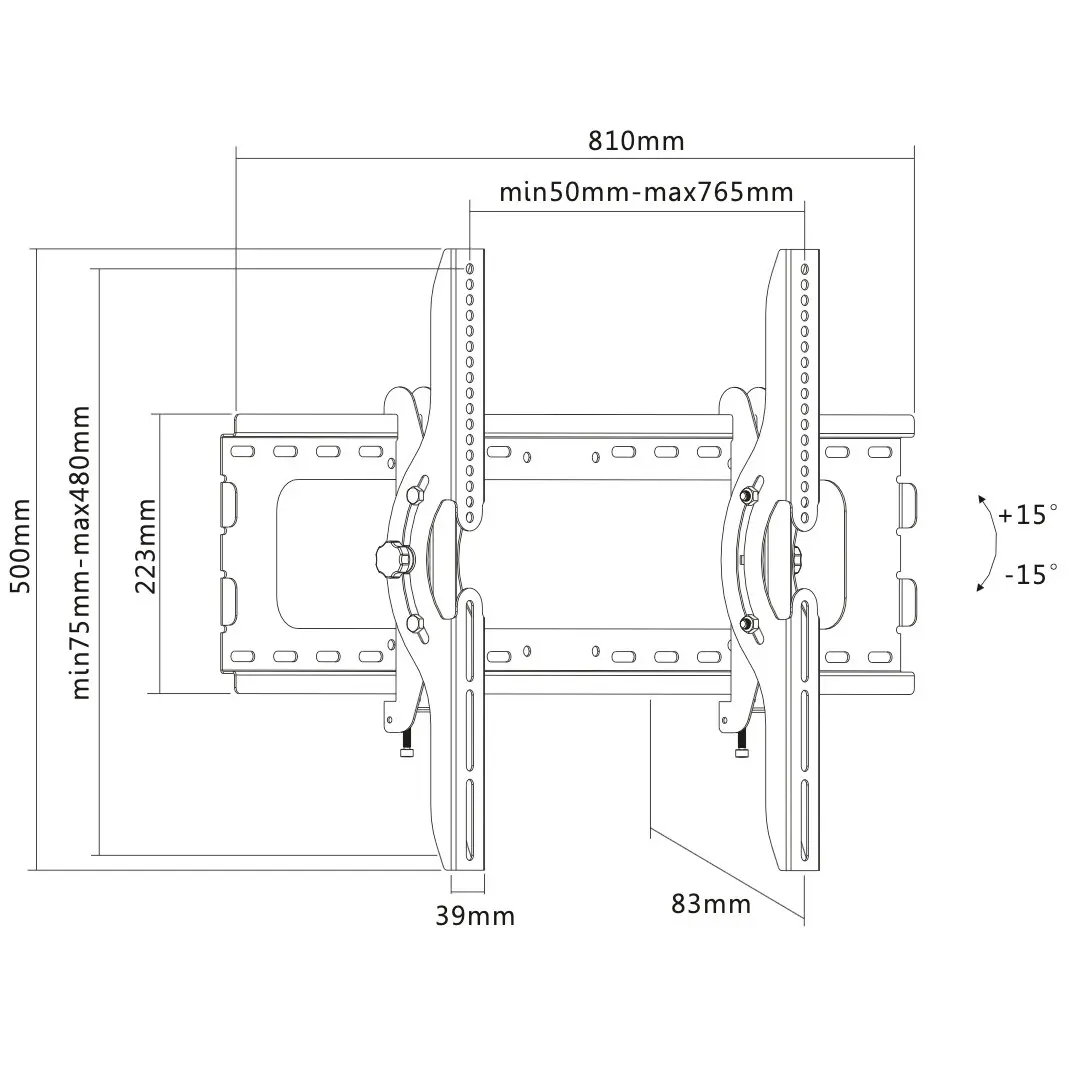 Aidoru 37-70in Universal LED TV/Monitor Tilt Wall Mount/Bracket VESA 600x400