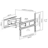 Brateck Economy Solid Full Motion Wall Mount for 37"-70" LED/LCD Flat Panel TV