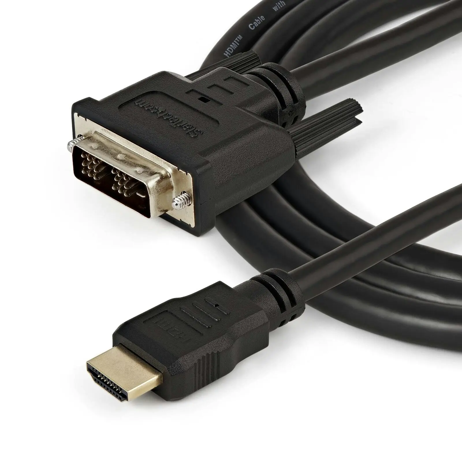 Star Tech 1.5M Male HDMI to Male DVI-D Braided Shield Cable Adapter for HDTV BK