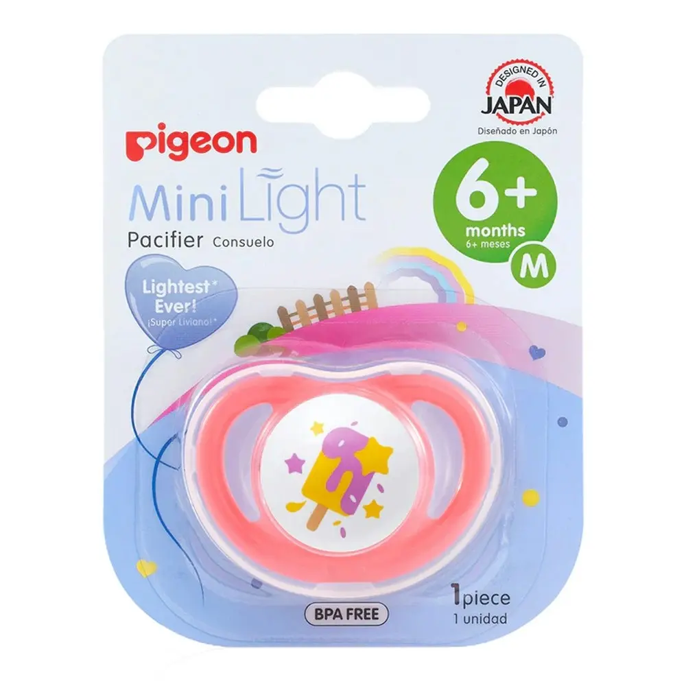 PIGEON Mini Light Weight Pacifier/Dummy Medium Assorted SuSoft Silicone Baby 6m+