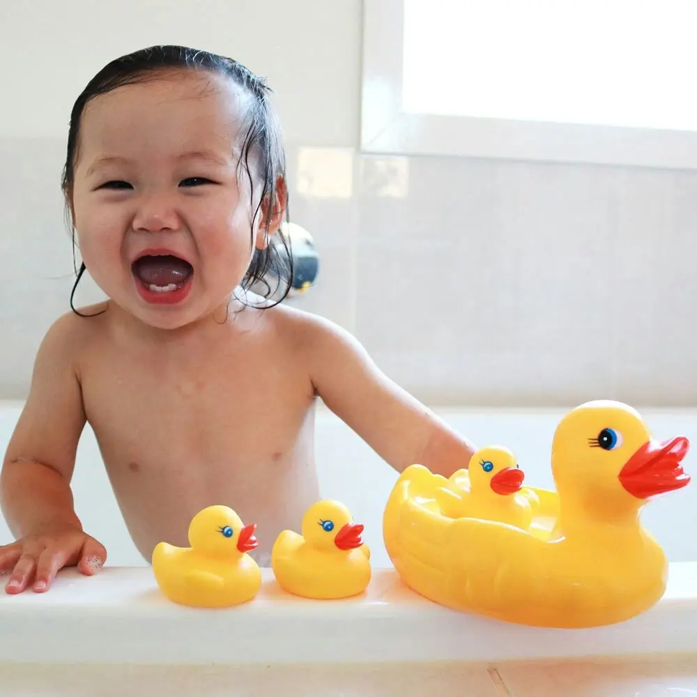 4pc Playgro Floating Rubber Ducks/Duckie Bath/Water Toys For Baby/Toddlers 6m+