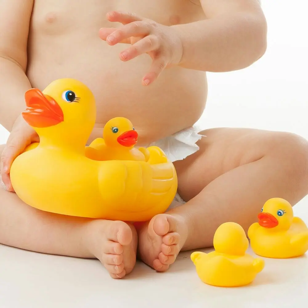 4pc Playgro Floating Rubber Ducks/Duckie Bath/Water Toys For Baby/Toddlers 6m+