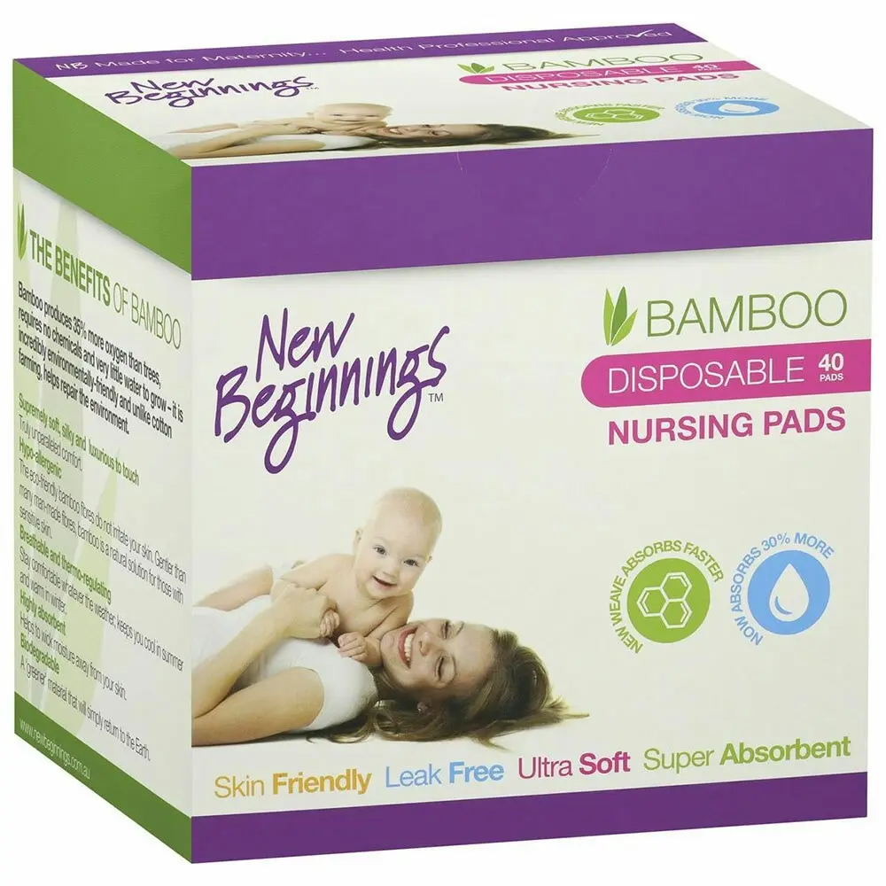 80pc New Beginnings Ultra-Soft/Leak-Proof Disposable Nursing Pads f/ Mothers