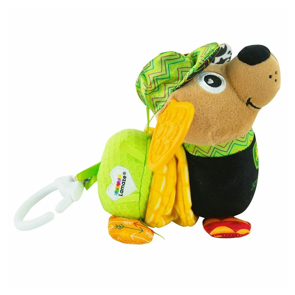 Lamaze John Deere Corn E Dog Clip & Go 13cm Plush Crinkle Sounds Toy Baby 0m+