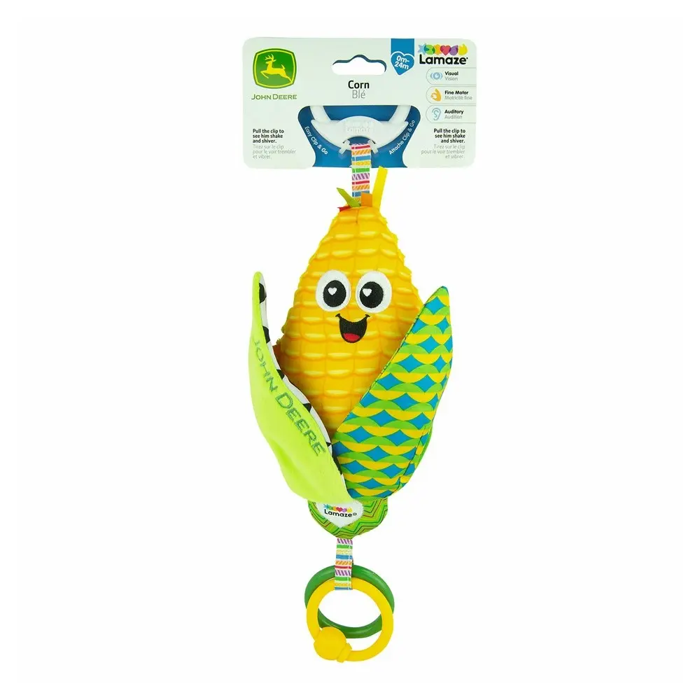 Lamaze Corn E Cobb Clip & Go 37cm Plush Crinkle/Ribbon Interactive Toy Baby 0m+