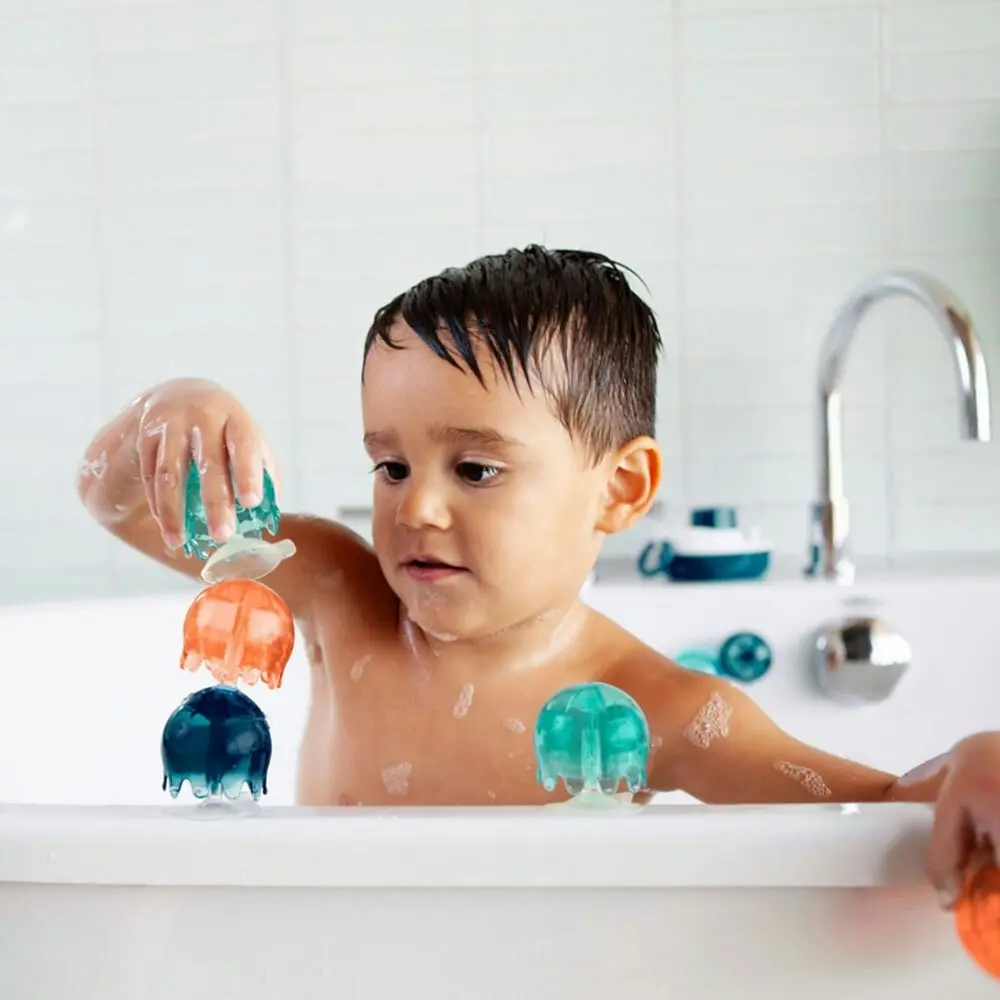 Boon Jellies Suction Cup Baby/Toddler Bath Water Fun Jelly Fish Toys 12m+ Navy