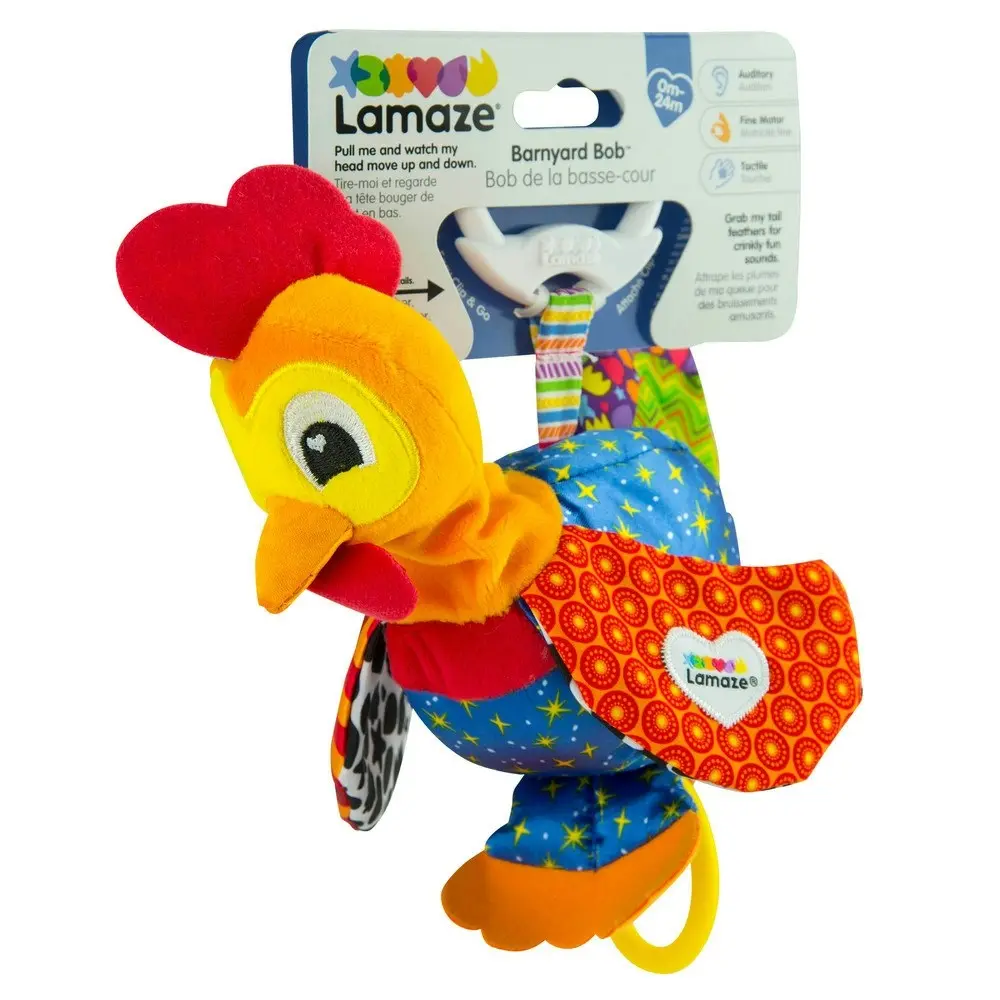 Lamaze Clip & Go 23cm Barnyard Bob Rooster Baby Soft/Interactive Toy w/ Clip 0m+