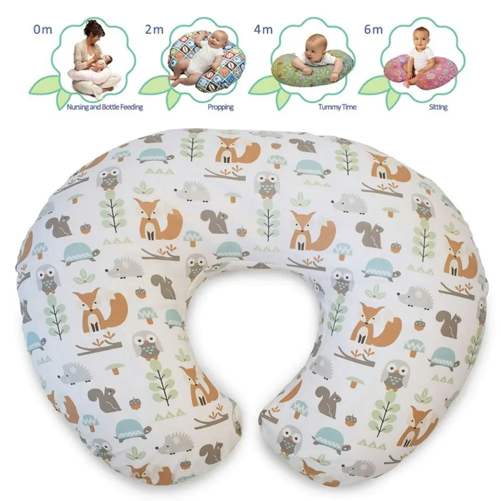 Chicco Boppy Support Pillow Breast Feeding Nursing/Infant Newborn Baby Woodland