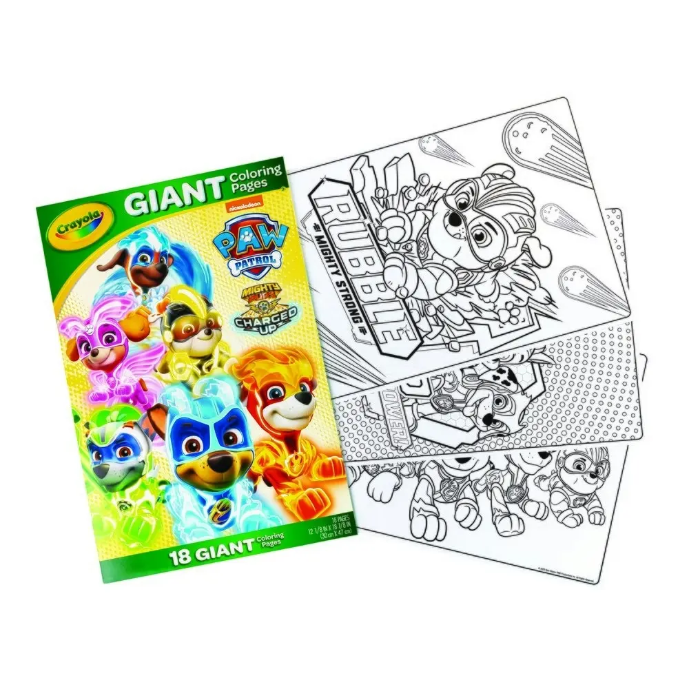 18pg Crayola 30x47cm Paw Patrol Giant Colouring Pages Activity Picture Kids 3y+