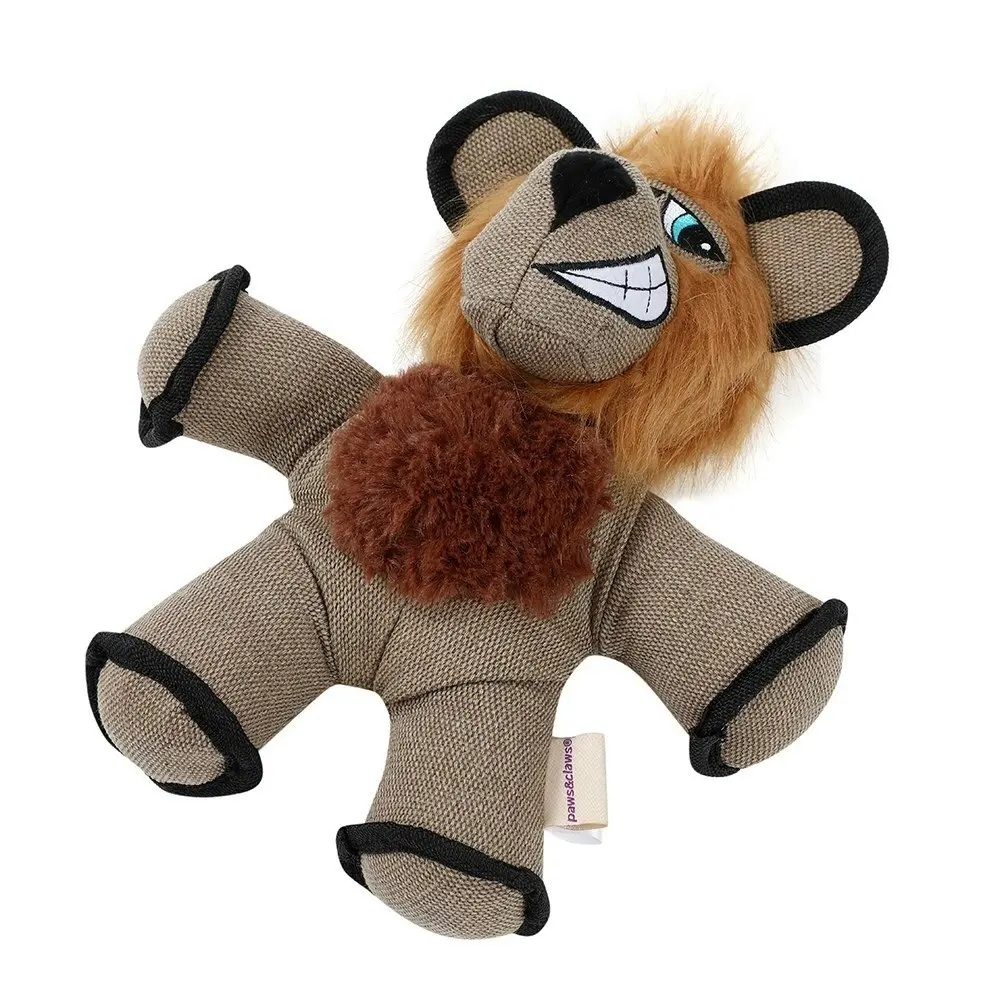 Paws & Claws 32cm Super Tuff Buddies Oxford Pet Interactive Toy Lion w/ Squeaker