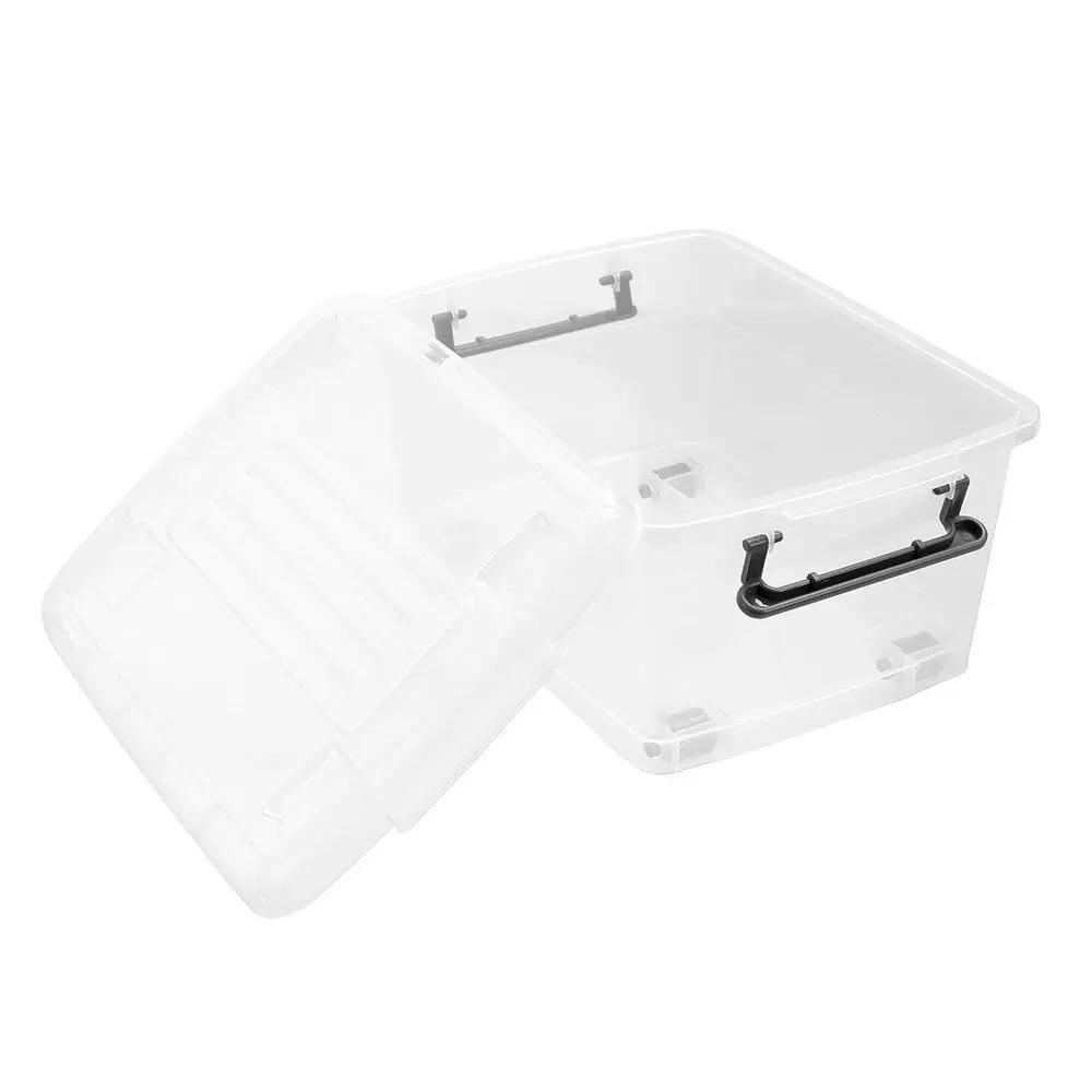 Boxsweden Storage Roller Tub 15L/40cm Container Organiser Box w/ Wheels Clear