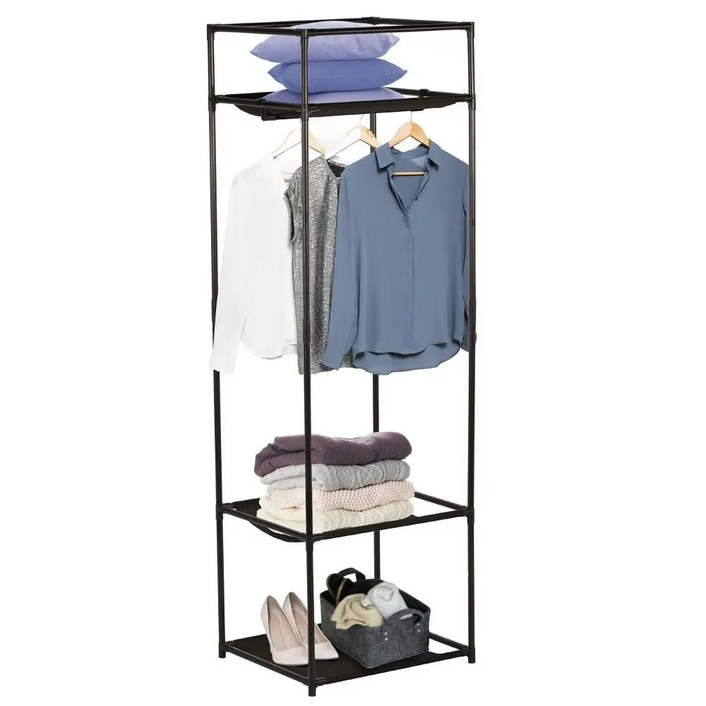 Boxsweden 3 Tier Wardrobe Organiser Clothes/Garments/Shirts Hanger/Storage Black