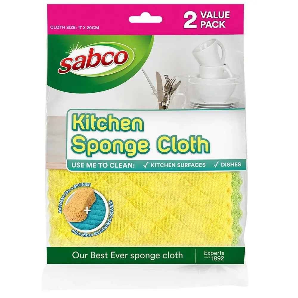 4x Sabco Kitchen/Bathroom Sink Dish Table Sponge Appliance Cleaning Wipe Cloth