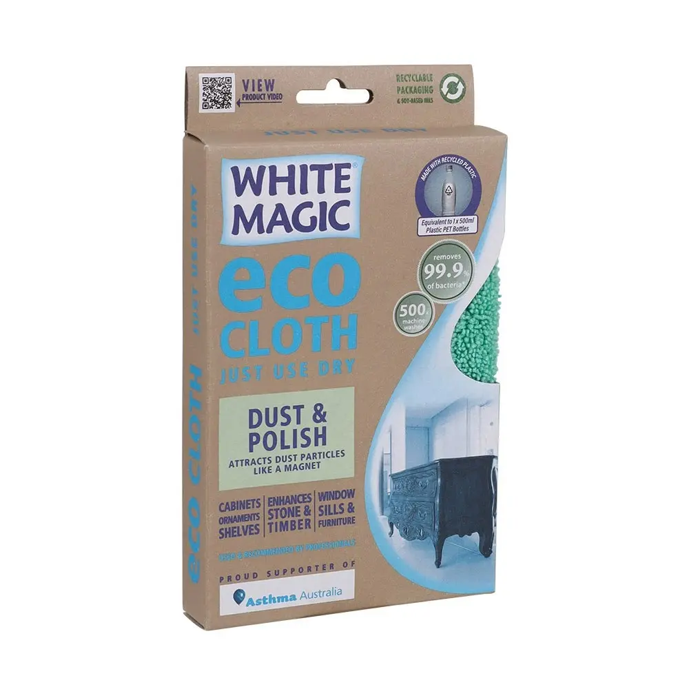 White Magic Microfibre Dust/Polish Surface/Cabinet Eco Cloth Towel Wipe/Scrub