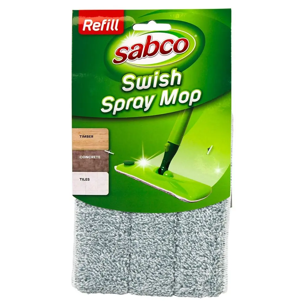 2x Sabco Swish Spray Mop Refill/Replace Microfibre Pad For Swish Mop SAB41222