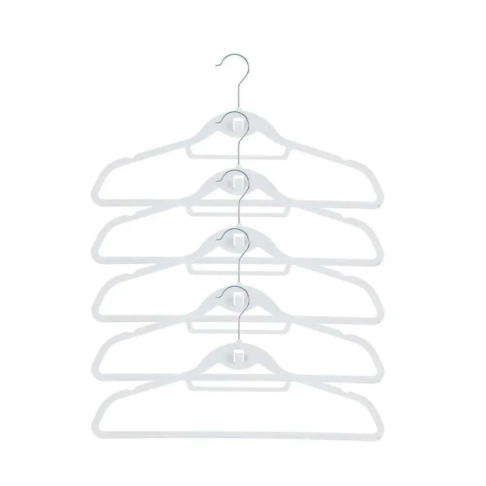 3x 5PK Boxsweden Velvet Hangers 44.5cm Clothes Closet Clothing's Organiser WHT