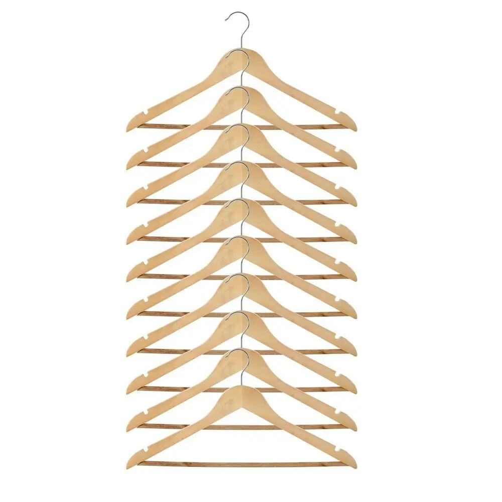 20pc Boxsweden 44.5cm Wooden Hanger/Wardrobe Organiser for Dress/Clothes/Shirt