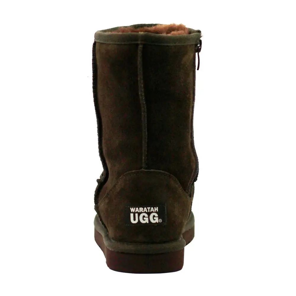 Waratah UGG® Ladies Water Resistant Short Mid Zip Up Boot - Chocolate