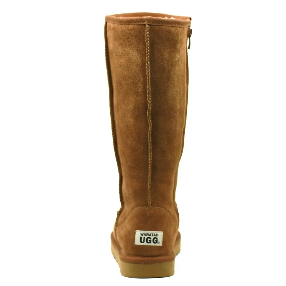 Waratah UGG® Water Resistant Tall Zip Up Boot - Chestnut