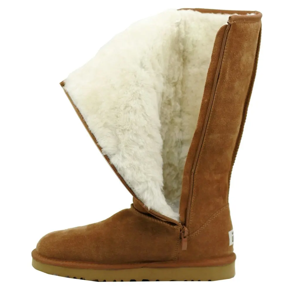 Waratah UGG® Water Resistant Tall Zip Up Boot - Chestnut