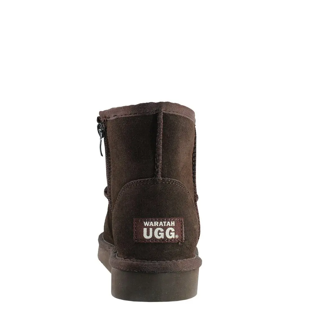 Waratah UGG® Water Resistant Mini Zip Up Boot - Chocolate