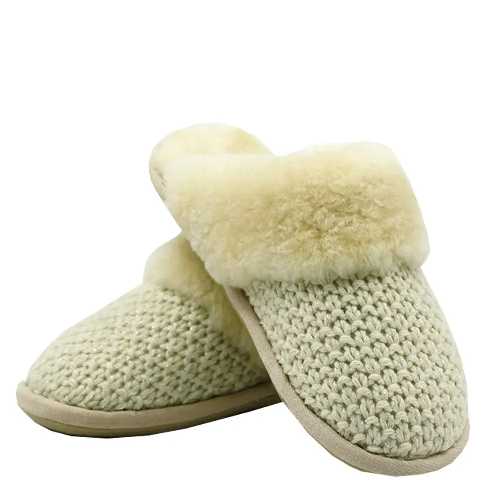 Waratah UGG® Sheepskin Knit Scuff - Beige