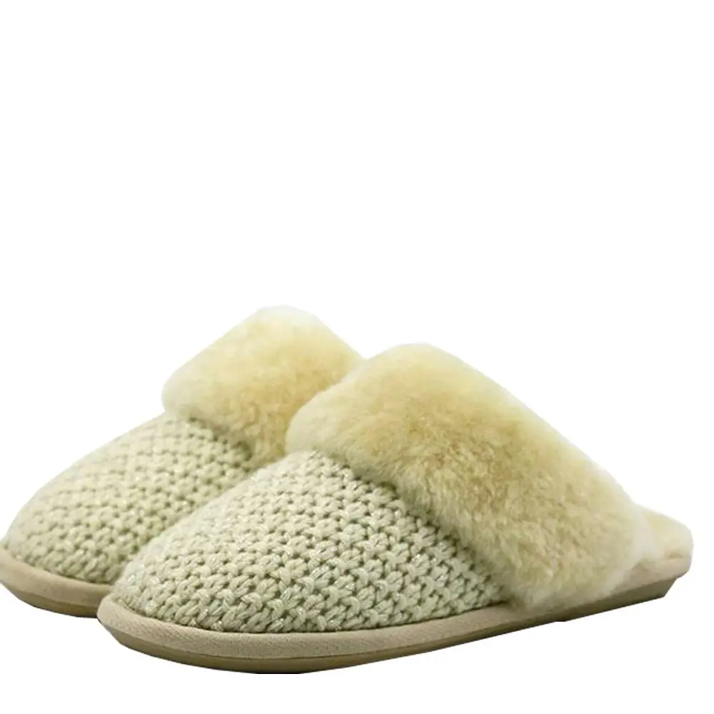 Waratah UGG® Sheepskin Knit Scuff - Beige