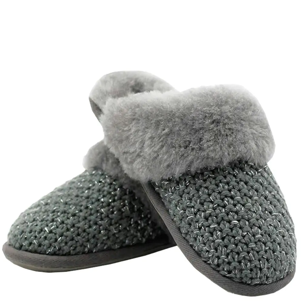 Waratah UGG® Sheepskin Knit Scuff - Grey