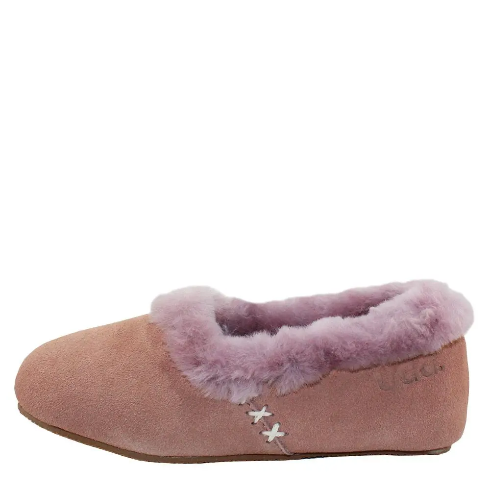 Waratah UGG® Woman's Sheepskin Cross Stitch Slippers - Pink