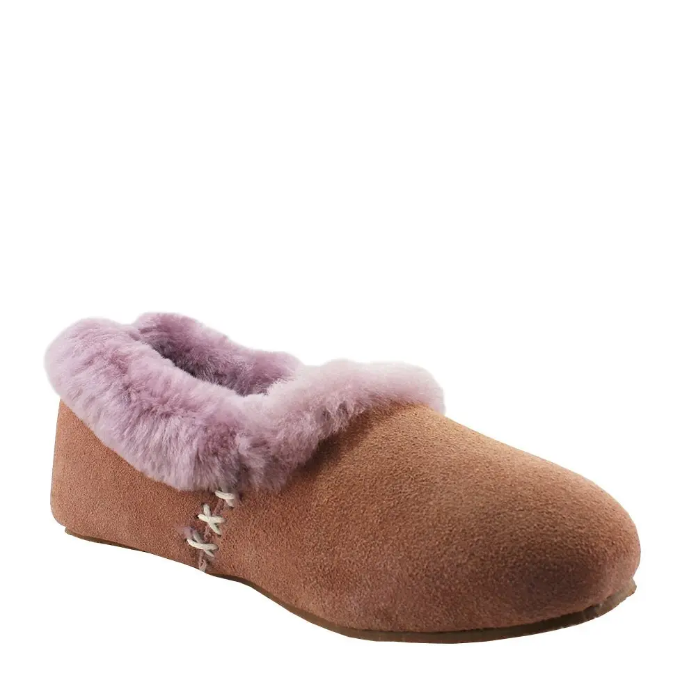 Waratah UGG® Woman's Sheepskin Cross Stitch Slippers - Pink