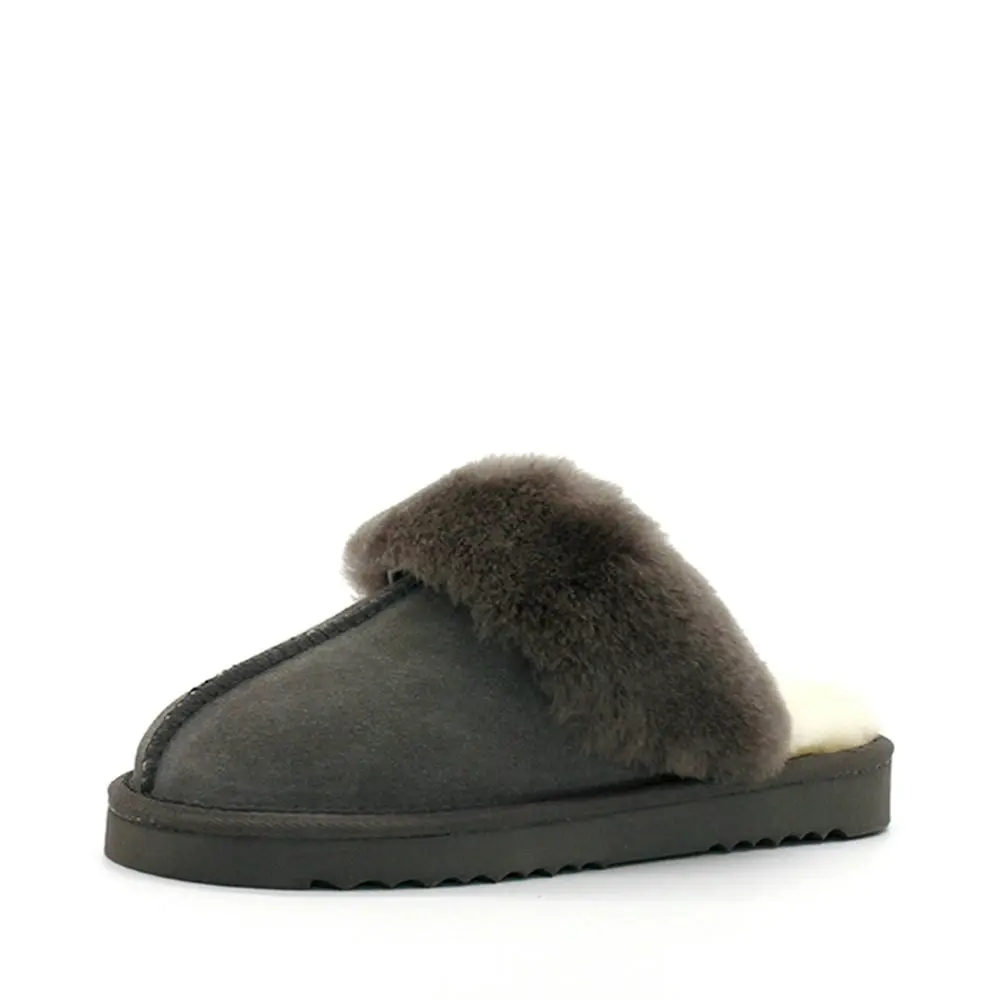 Waratah UGG® Wool Collar Scuff - Grey