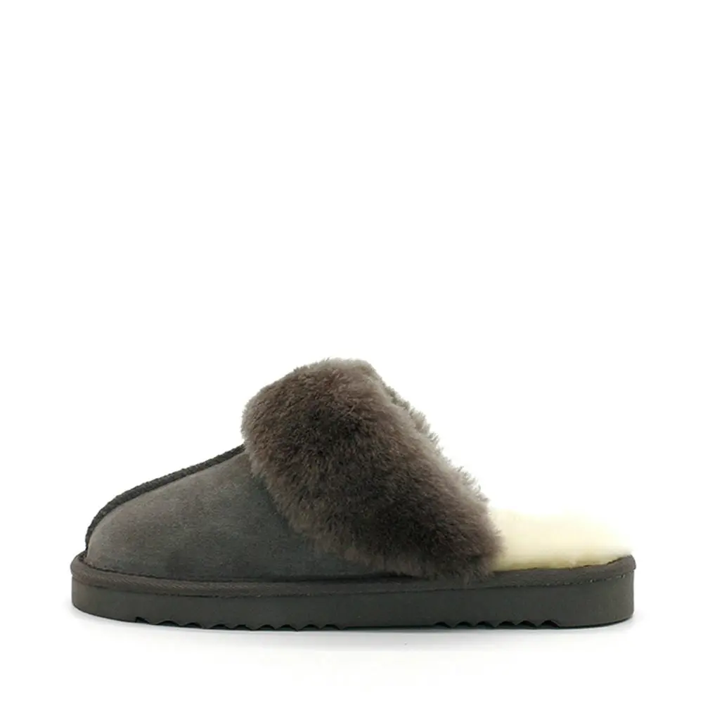 Waratah UGG® Wool Collar Scuff - Grey