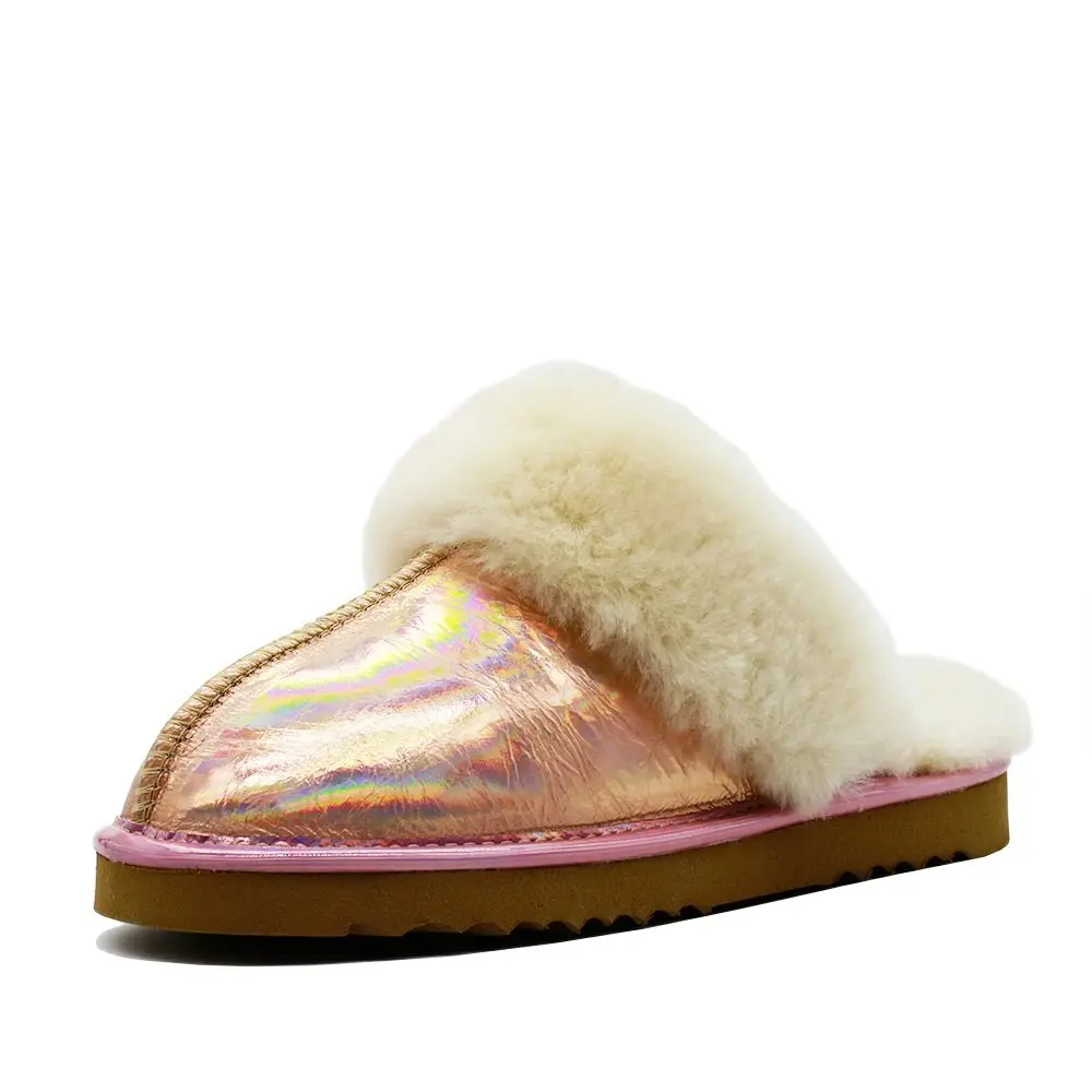 Waratah UGG® Ladies Opal Leather Sheepskin Scuff - Rose Gold