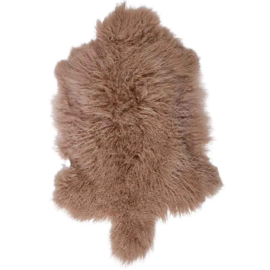 Mongolian Sheepskin Rug - Camel