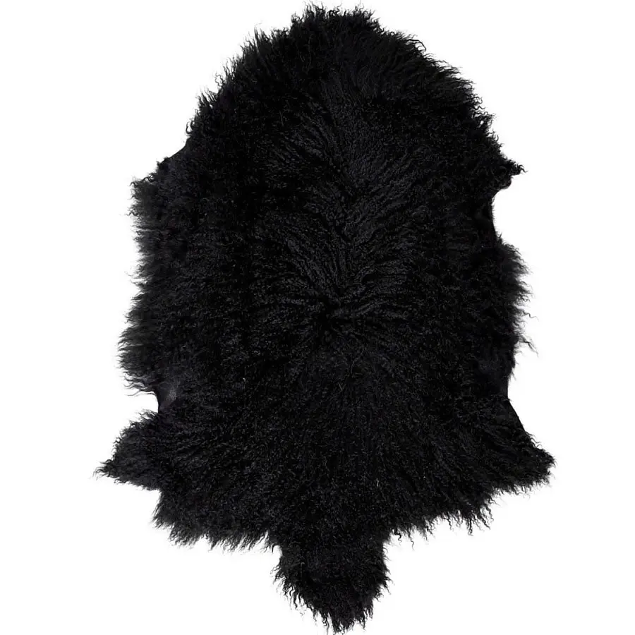 Mongolian Sheepskin Rug - Black