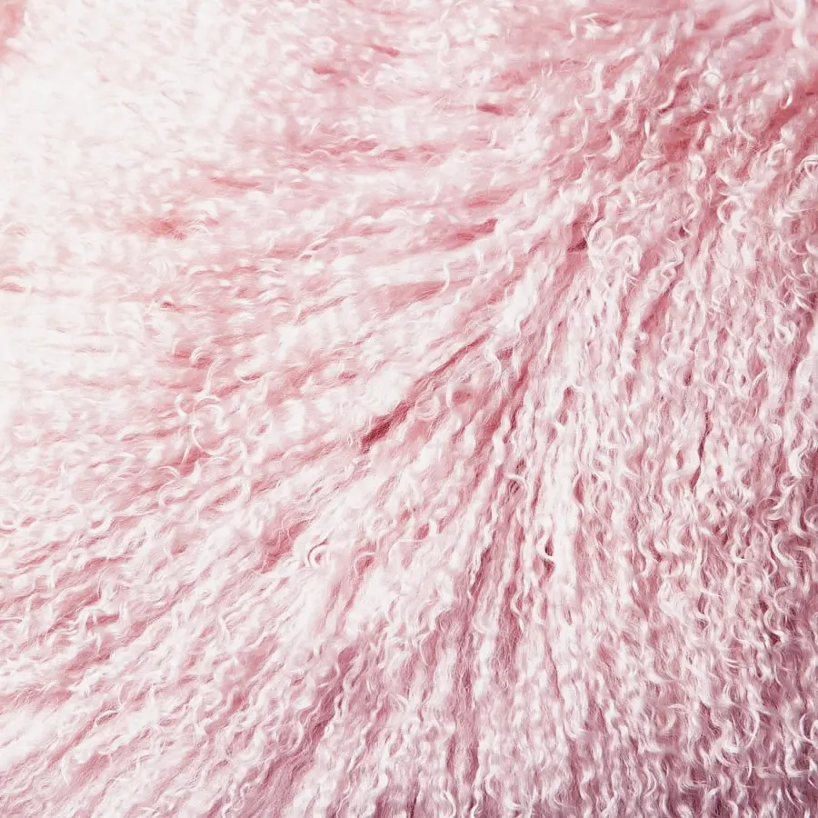 Mongolian Sheepskin Rug - Pink Blush