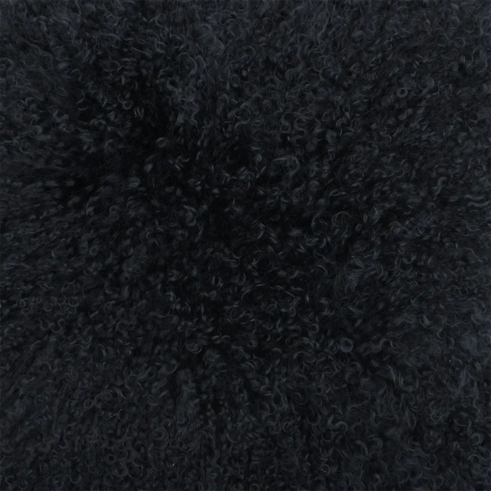 Mongolian Sheepskin Cushion - Black