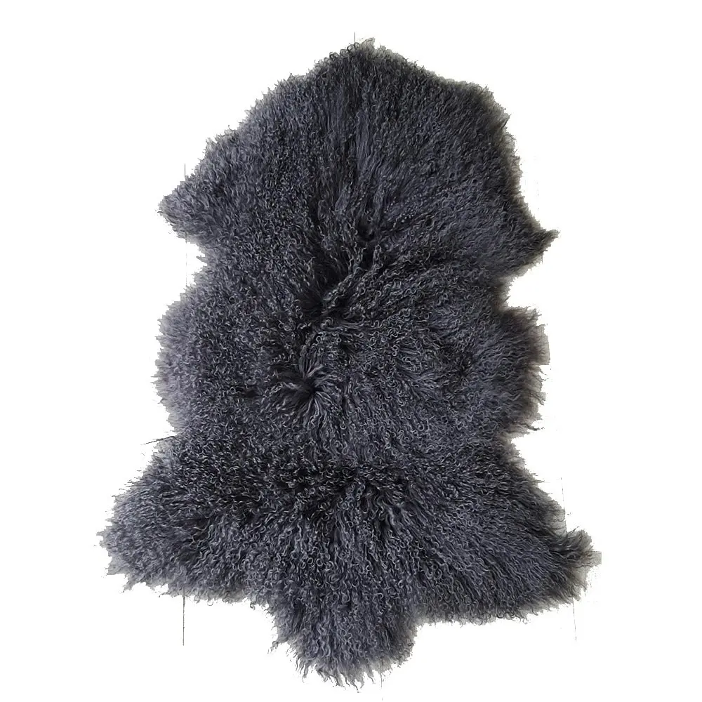 Mongolian Sheepskin Rug - Charcoal