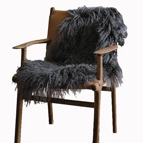 Mongolian Sheepskin Rug - Charcoal