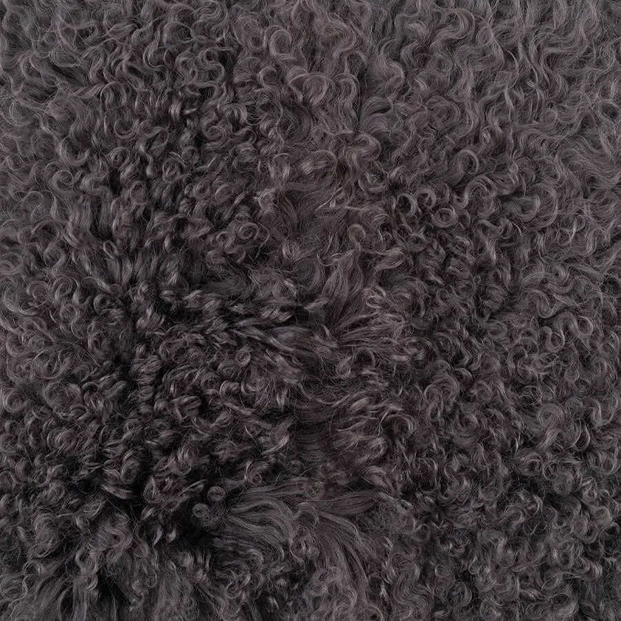 Mongolian Sheepskin Rug - Charcoal