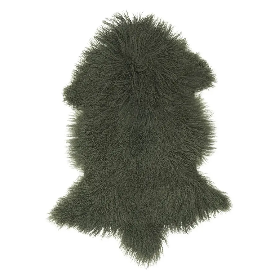 Mongolian Sheepskin Rug - Olive