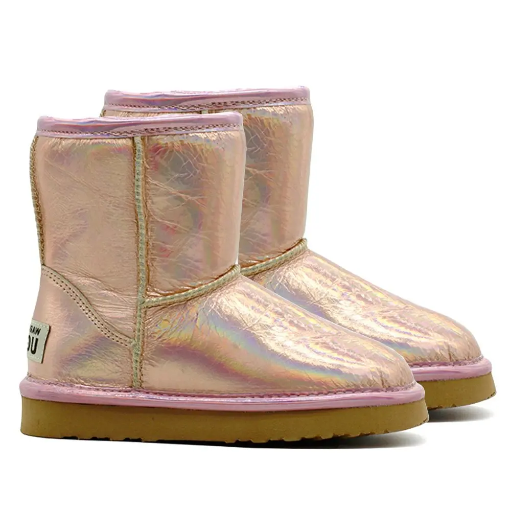 Waratah UGG® Holographic Kids Zip UGG Boots - Rose Gold