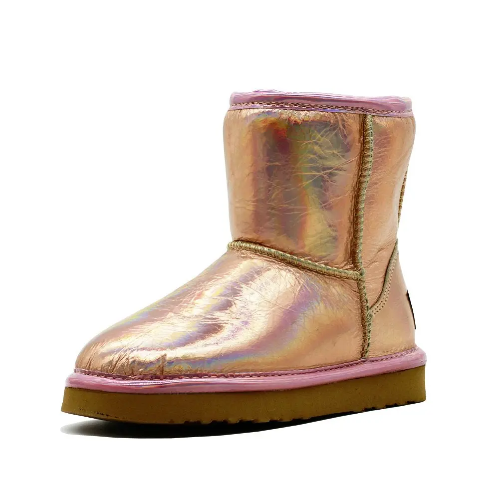 Waratah UGG® Holographic Kids Zip UGG Boots - Rose Gold