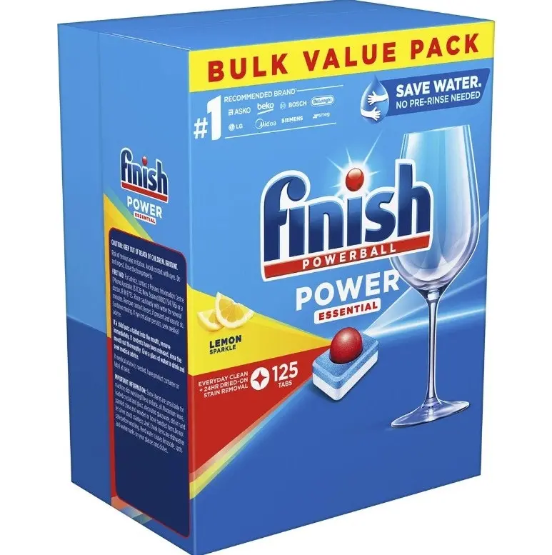 Finish Power Essential Lemon Box Sparkle Dishwasher Tablets 125 Pack