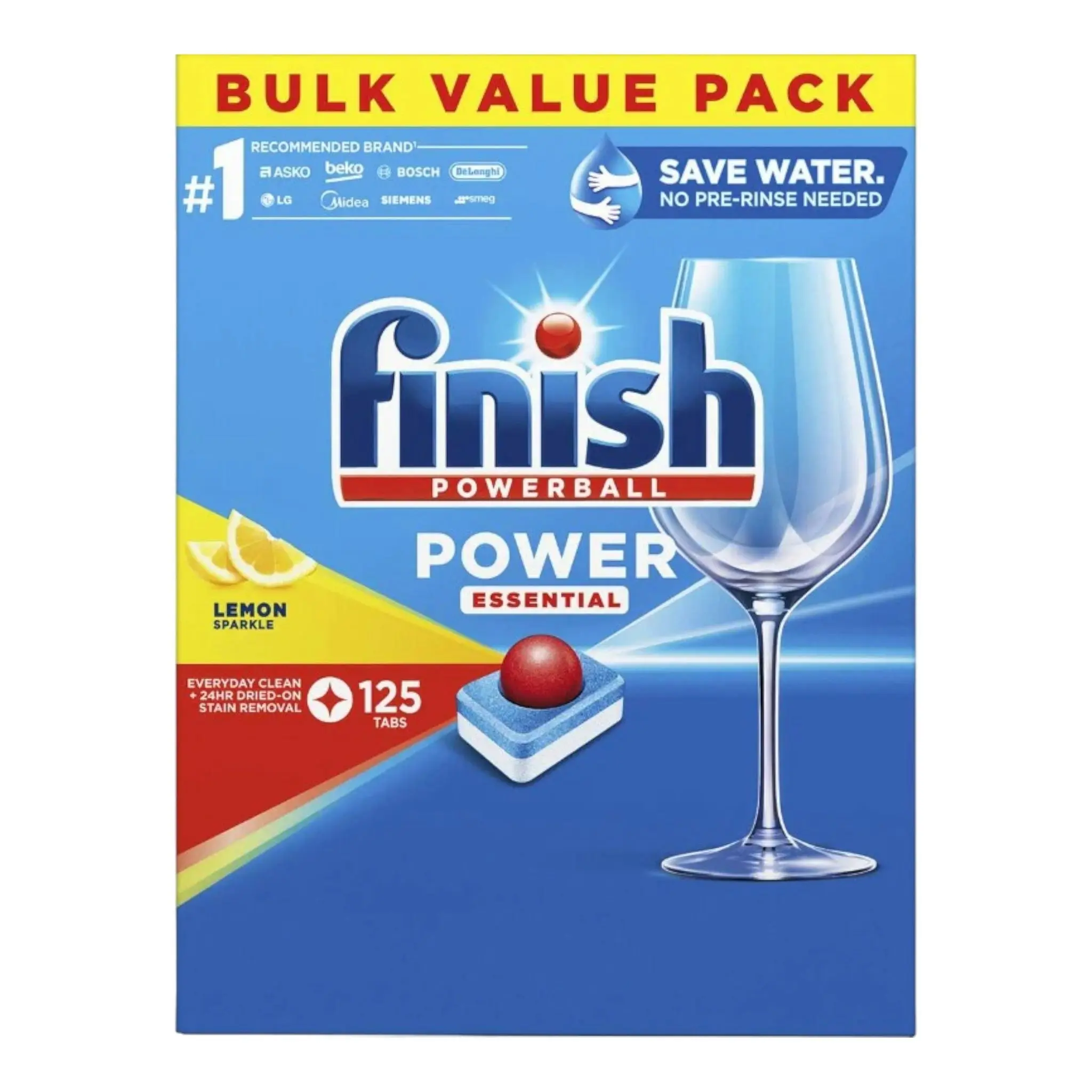 Finish Power Essential Lemon Box Sparkle Dishwasher Tablets 125 Pack