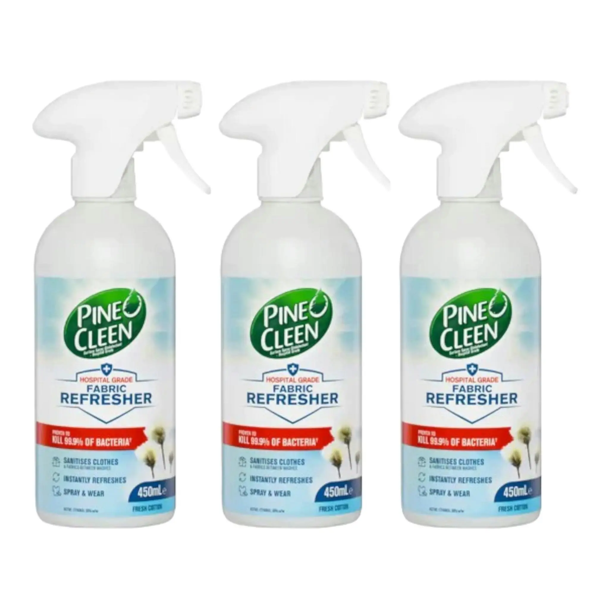 3 x Pine O Cleen Fabric Spray Fresh Cotton 450ml