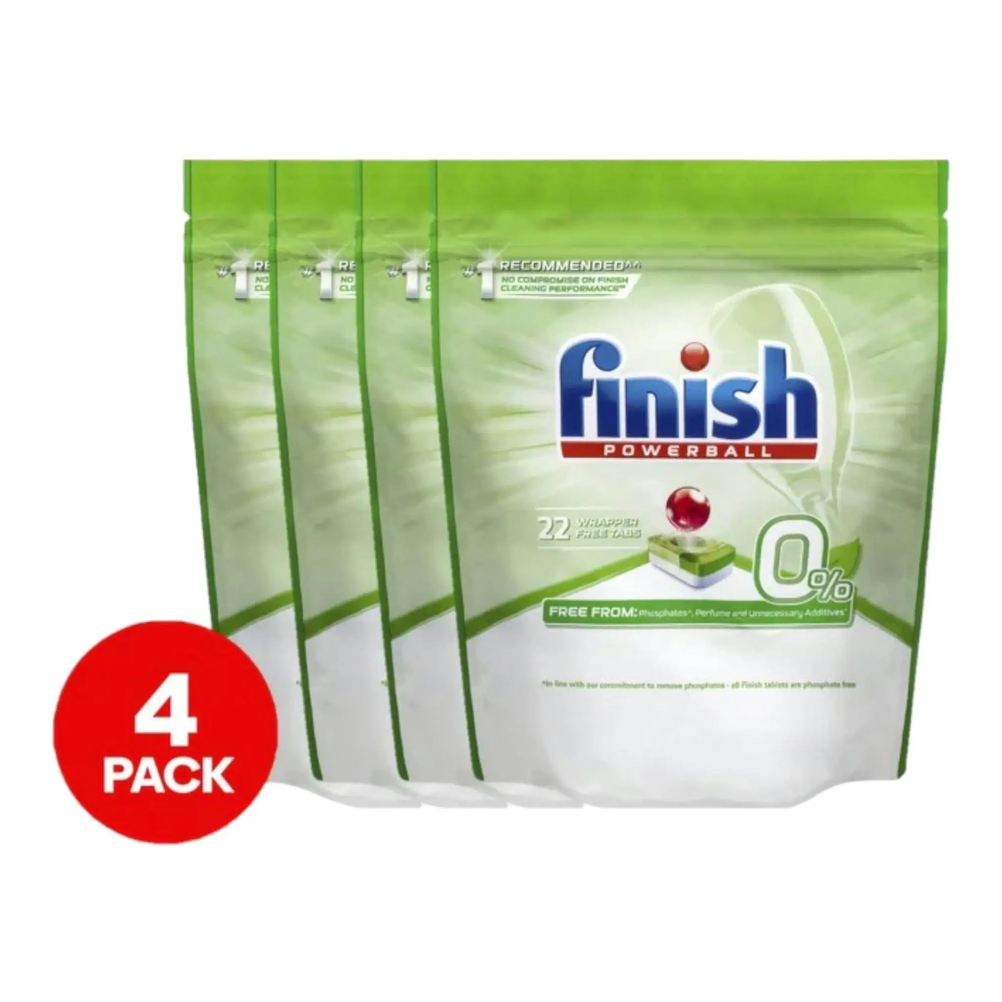 4 x Finish 22 Tab Powerball Dishwasher Tablets Wrapper Free