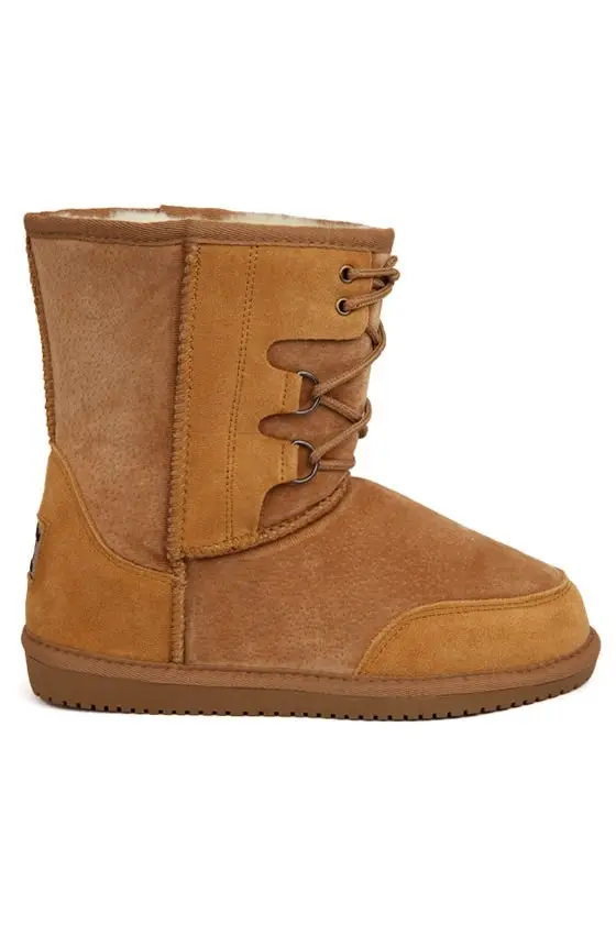 Original Ugg Australia Mid Front Lace Up Boots- Chestnut