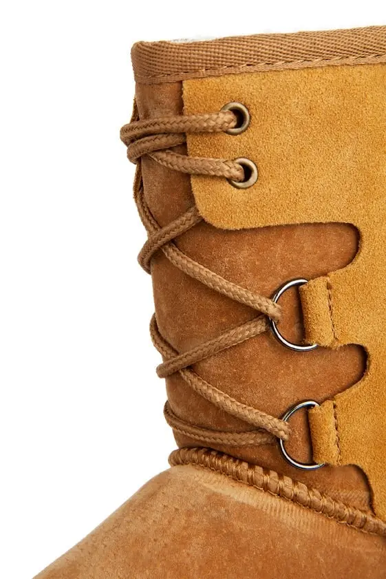 Original Ugg Australia Mid Front Lace Up Boots- Chestnut