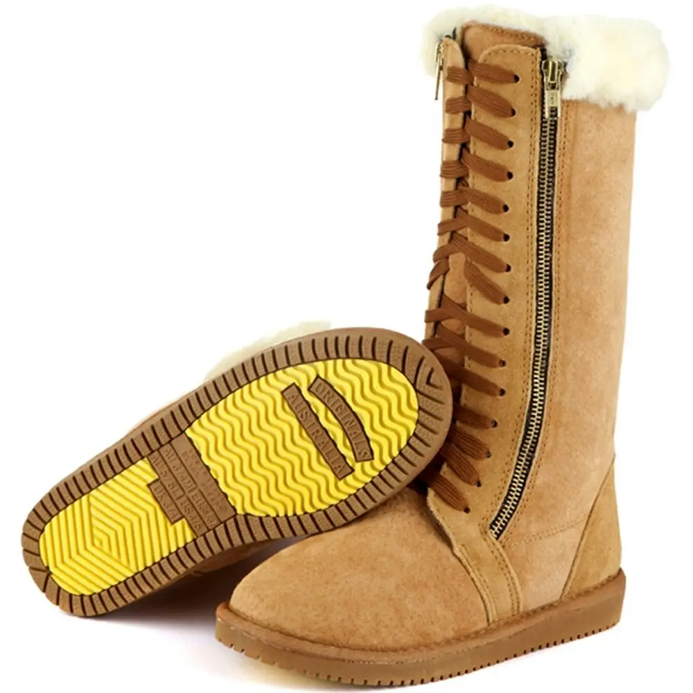 Original Ugg Australia Zipper Chestnut Sheepskin Boots